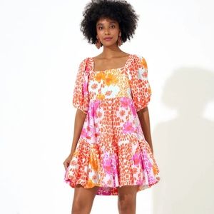 Oliphant BUBBLE SKIRT MINI DRESS- ANTIGUA ORANGE